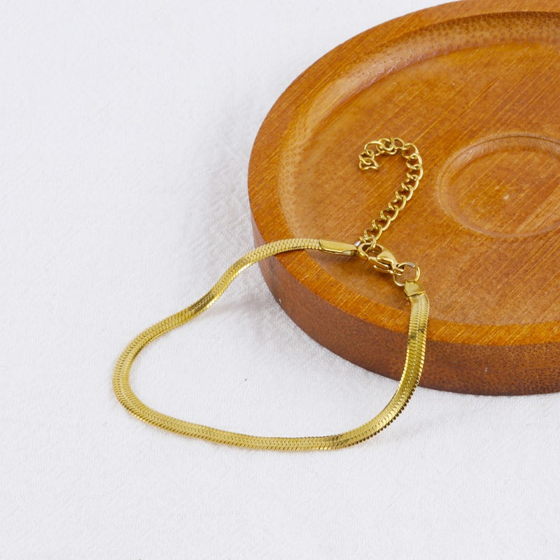 Wholesale Gold Titanium Steel Round Snake Bone Chain Bracelet  ACC-BT-FeiLing001