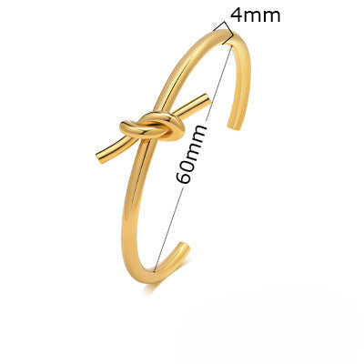 Wholesale Open Bracelet Geometric Stainless Steel 18K Gold ACC-BT-HuaLanXin001