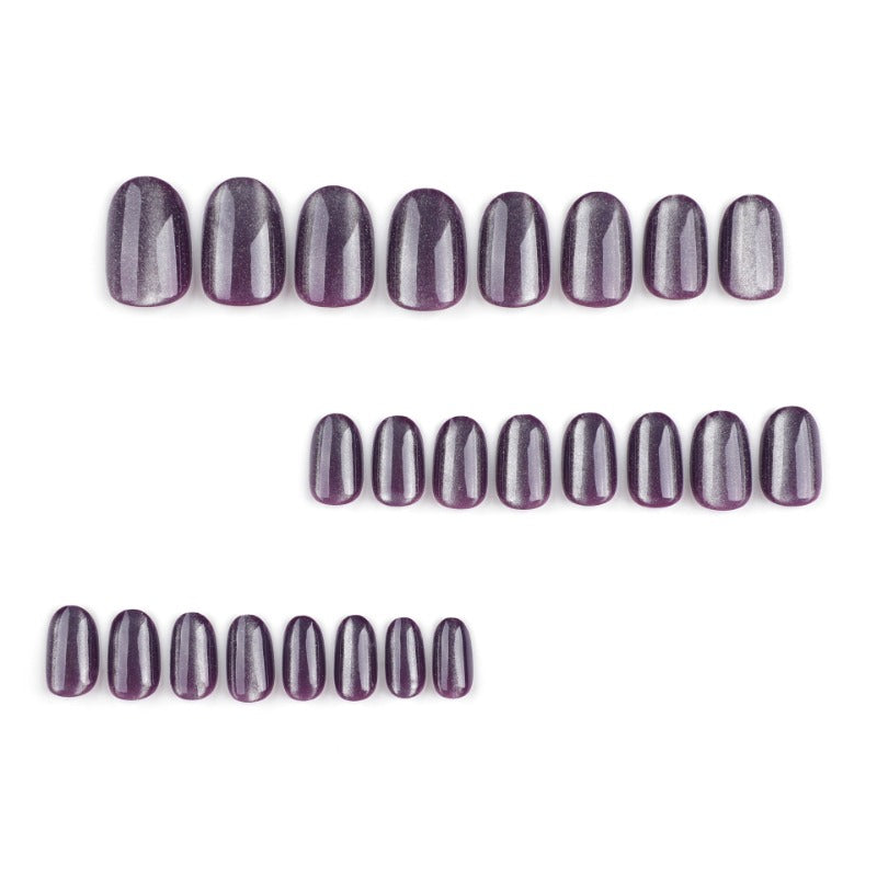 Wholesale 24 Pieces/box Purple Cat Eye Nails Kits Nail Stickers ACC-NS-LeFan224