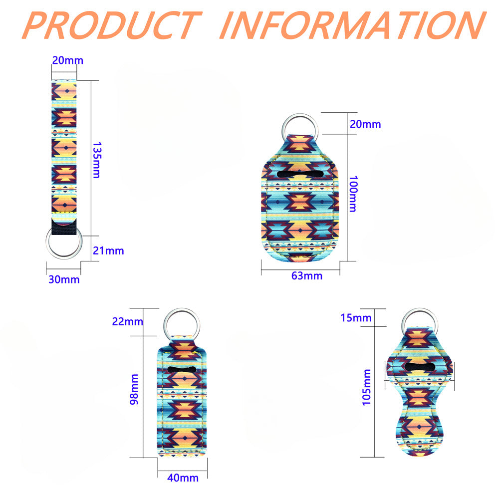 Wholesale 30pcs Aztec Western Style Neoprene Lipstick Case Wrist Strap Keychain Set ACC-KC-XinY002