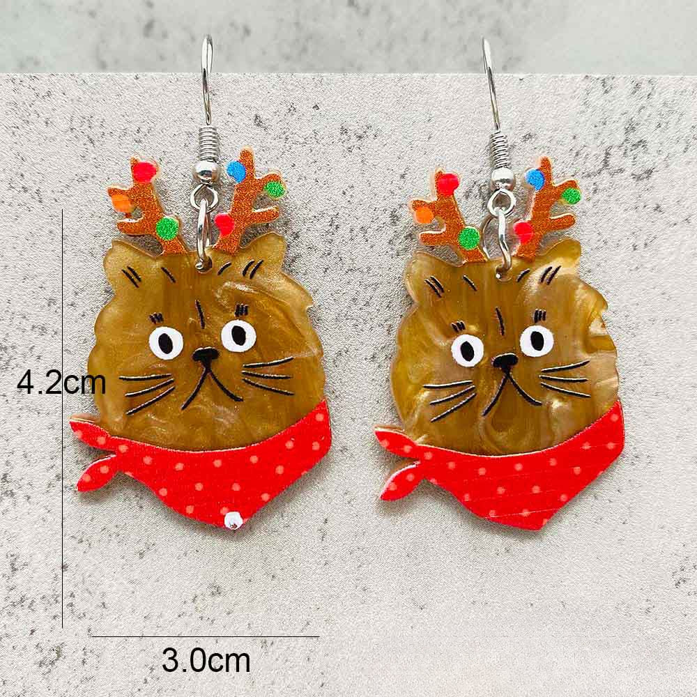 Wholesale Christmas Creative Puppy Elk Acrylic Earrings ACC-ES-ChenY084