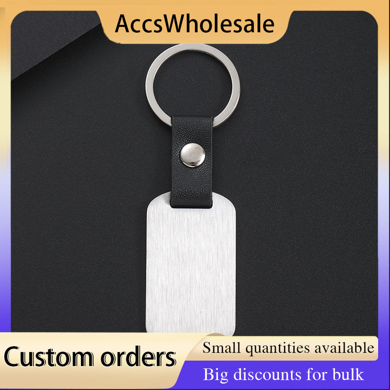 Custom Keychains with Laser Engraved Text or Logo - Rectangular Metal Keychains