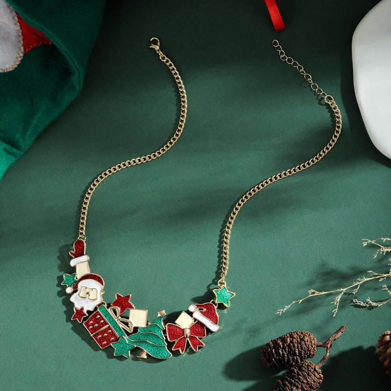 Wholesale Christmas Tree Necklace Earrings Set ACC-NE-QingHe004