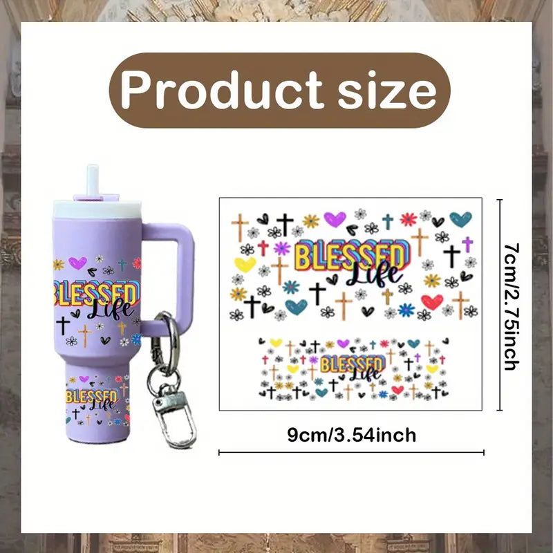 11pcs/22pcs Religious Inspirational Bible Phrases UV DTF Wraps Rub on Transfer Stickers for Mini Tumbler Cup Keychains Accessories DIY Gift Cup Sticker Gift