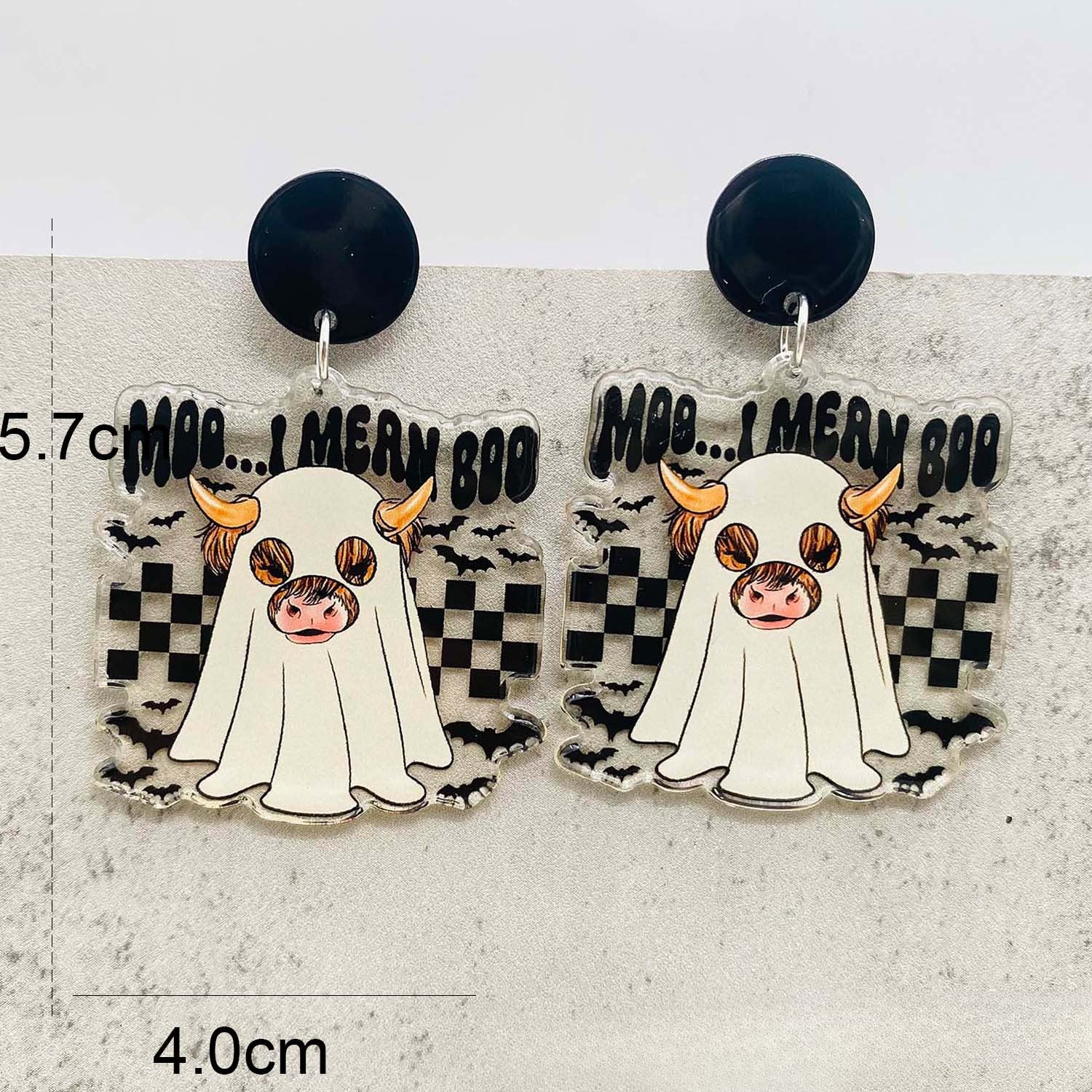 Wholesale Halloween Western Style Cowboy Ghost Acrylic Earrings ACC-ES-ChenY021