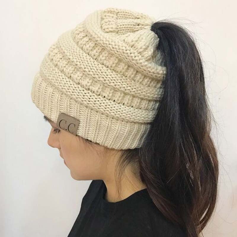 Wholesale Ponytail Hat Knitted Wool Hat ACC-HT-Xiongk001