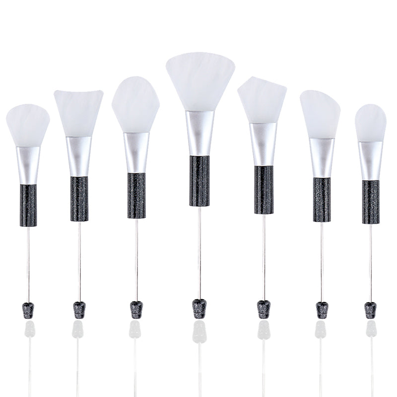 Whoelsale Beadable Face Mask Beauty Tool 7 Types of Brush Heads Soft Silicone Facial Mud Mask, DIY Beaded Brush Hairless Body Lotion Applicator DIY Making Gifts