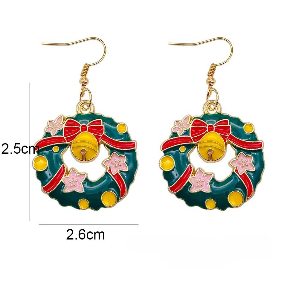 Wholesale Christmas Tree Santa Claus Bell Alloy Oil Drop Earrings ACC-ES-ChenY044
