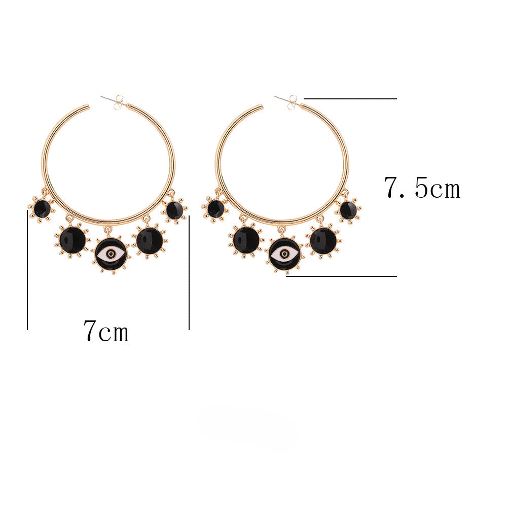 Wholesale Alloy Dripping Oil Devil Eye Eye Earrings Ear Studs ACC-ES-Huil007