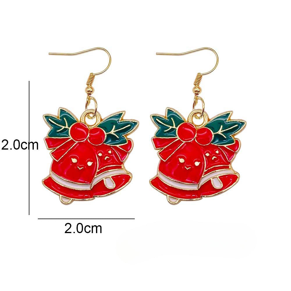 Wholesale Christmas Tree Santa Claus Bell Alloy Oil Drop Earrings ACC-ES-ChenY044