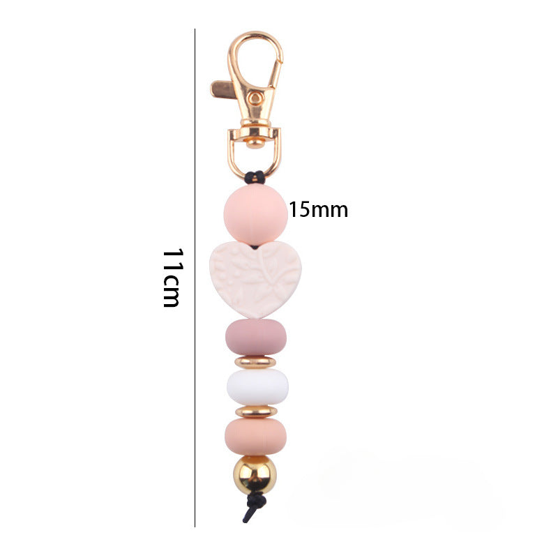Wholesale Moon Heart Shape Silicone Beaded Keychain Creative Keychain ACC-KC-GuangTian076