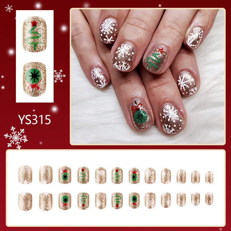 Wholesale 24 Pieces/box Christmas Snowflake Glossy Nails Kits Nail Stickers ACC-NS-MiKe020