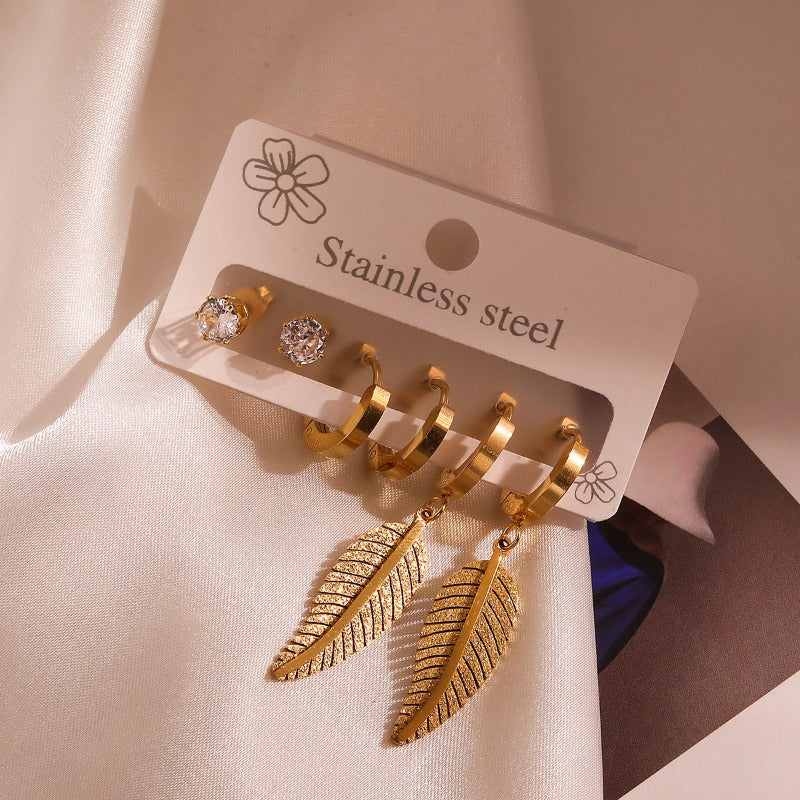 Wholesale Titanium Steel Combination Earrings ACC-ES-AG008