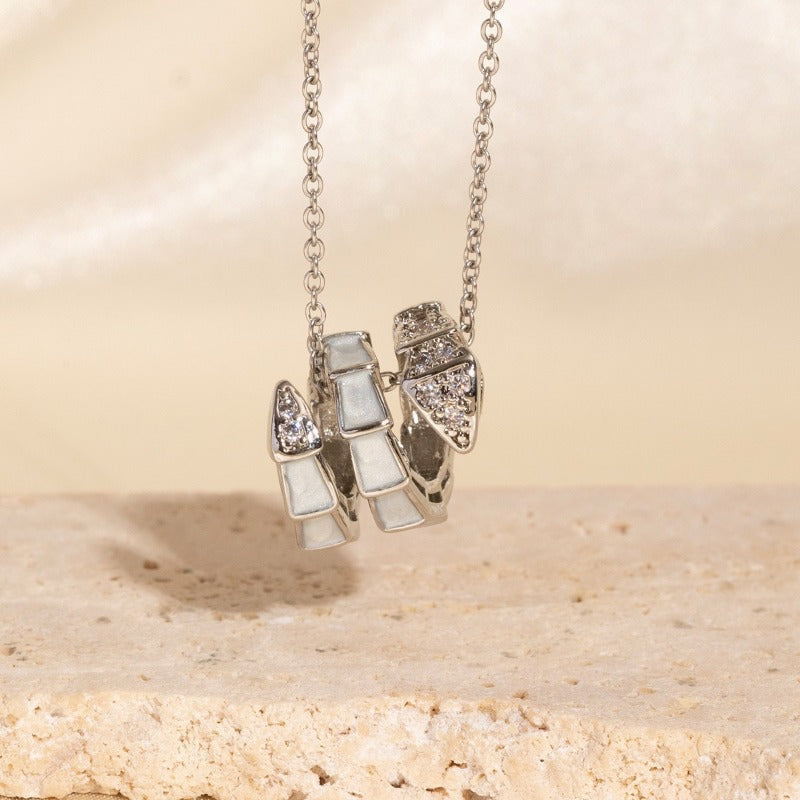 Wholesale Light Luxury Full Diamond Snake Bone Necklaces ACC-NE-NaBao004