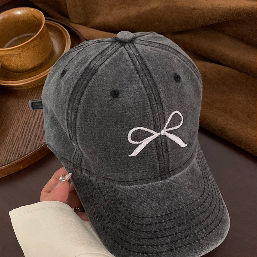 Wholesale Vintage Washed Distressed Bow Embroidered Baseball Cap ACC-HT-Yizhan006