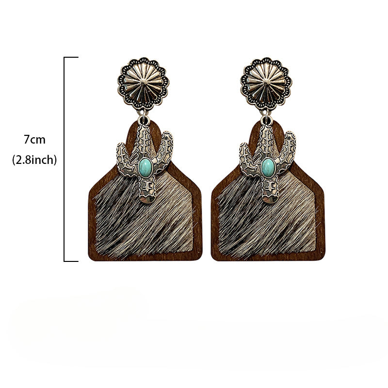 Wholesale Vintage Western Style Bohemian Wood Earrings ACC-ES-XinChuan031