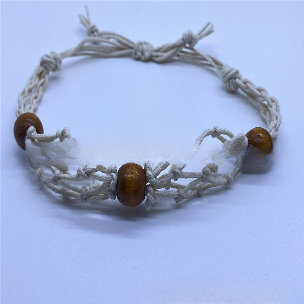 Wholesale Natural Stone Mesh Bag Woven Bracelet Adjustable Mesh Bag ACC-BT-Nius001