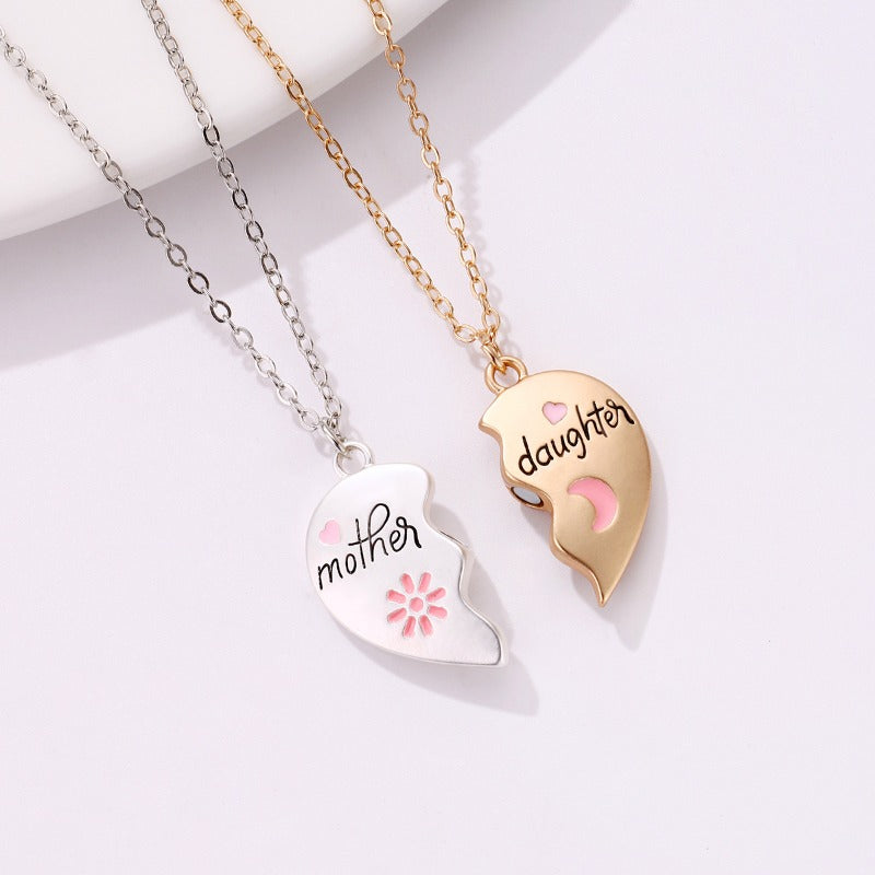 Wholesale Alloy Oil Drop Magnetic Pendant Mother's Day Necklace Set ACC-NE-Hanp004