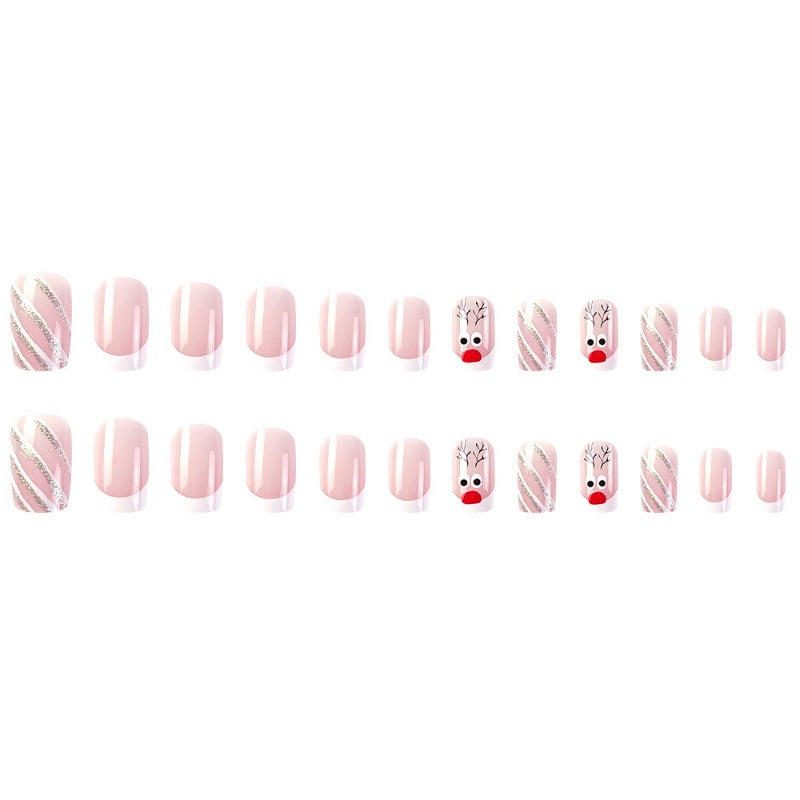 Wholesale 24 Pieces/box Christmas Elk Nails Kits Nail Stickers ACC-NS-QXJ020
