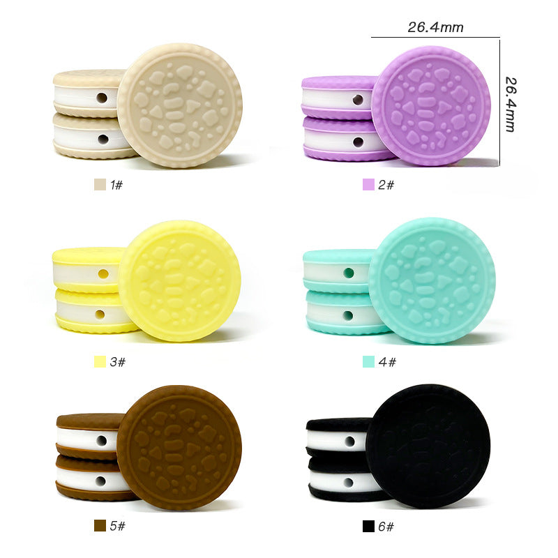 Wholesale 10pcs Sandwich Biscuits Macarons Silicone Fun Food and Play Ornaments DIY Focus Beads Focal Beads ACC-BDS-WDX206