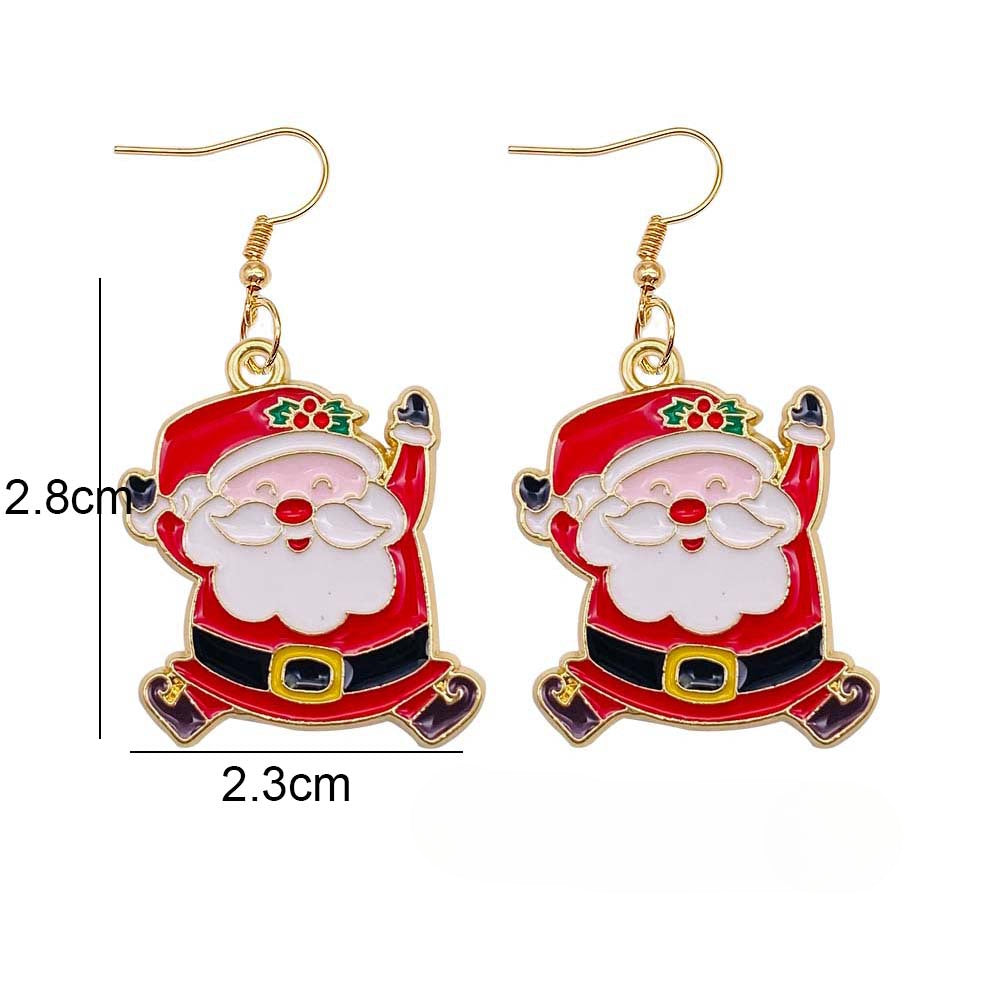 Wholesale Christmas Tree Santa Claus Bell Alloy Oil Drop Earrings ACC-ES-ChenY044