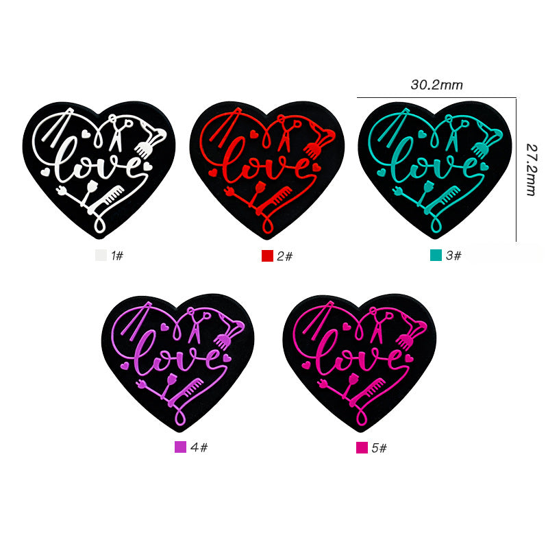 Wholesale of 10PCS Love Hair Salon Food Grade Silicone Beads ACC-BDS-WDX028