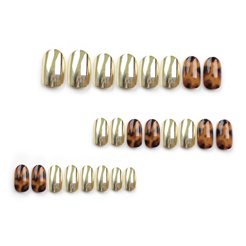 Wholesale 24 Pieces/box Golden Amber Nails Kits Nail Stickers ACC-NS-LeFan247