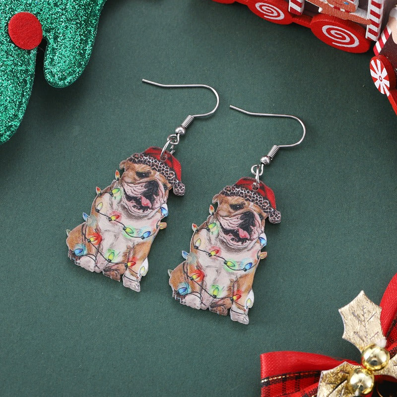 Wholesale Acrylic Christmas Dog Christmas Tree Calf Pendant Earrings ACC-ES-ChuLian114