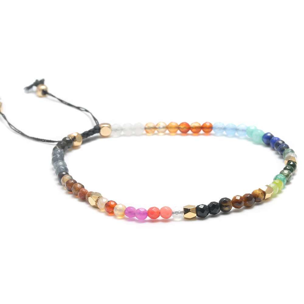 Wholesale constellation 3mm colorful beaded bohemian bracelet