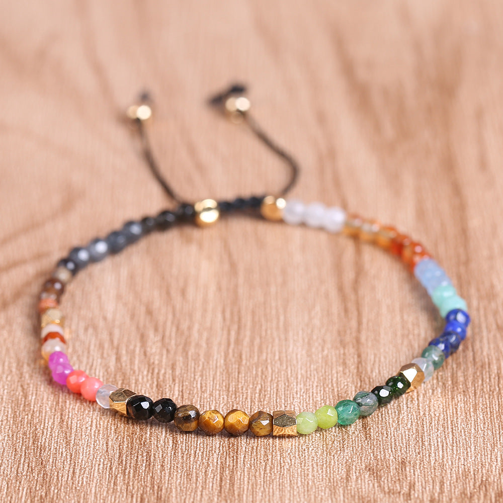 Wholesale constellation 3mm colorful beaded bohemian bracelet