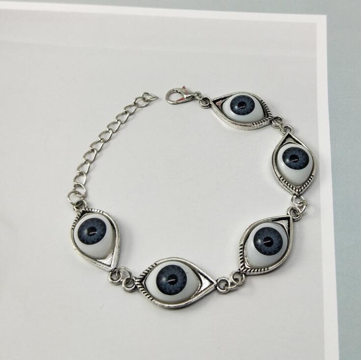 Wholesale Trendy Angel Demon Eyes Alloy Bracelet Ancient Silver Fashion Jewelry Accessory