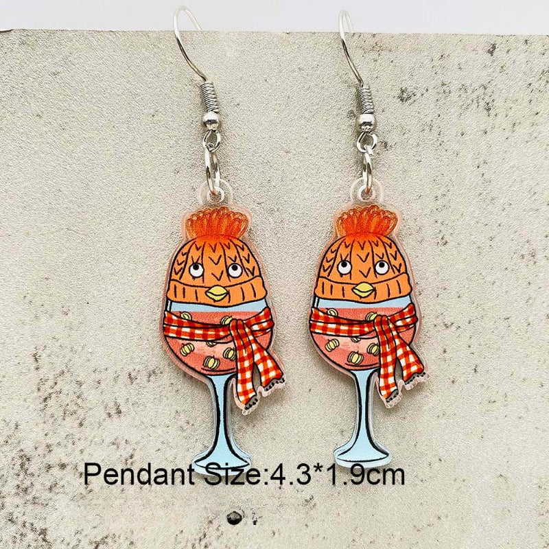 Wholesale Christmas Lights Santa Hat Acrylic Earrings ACC-ES-ChenY106