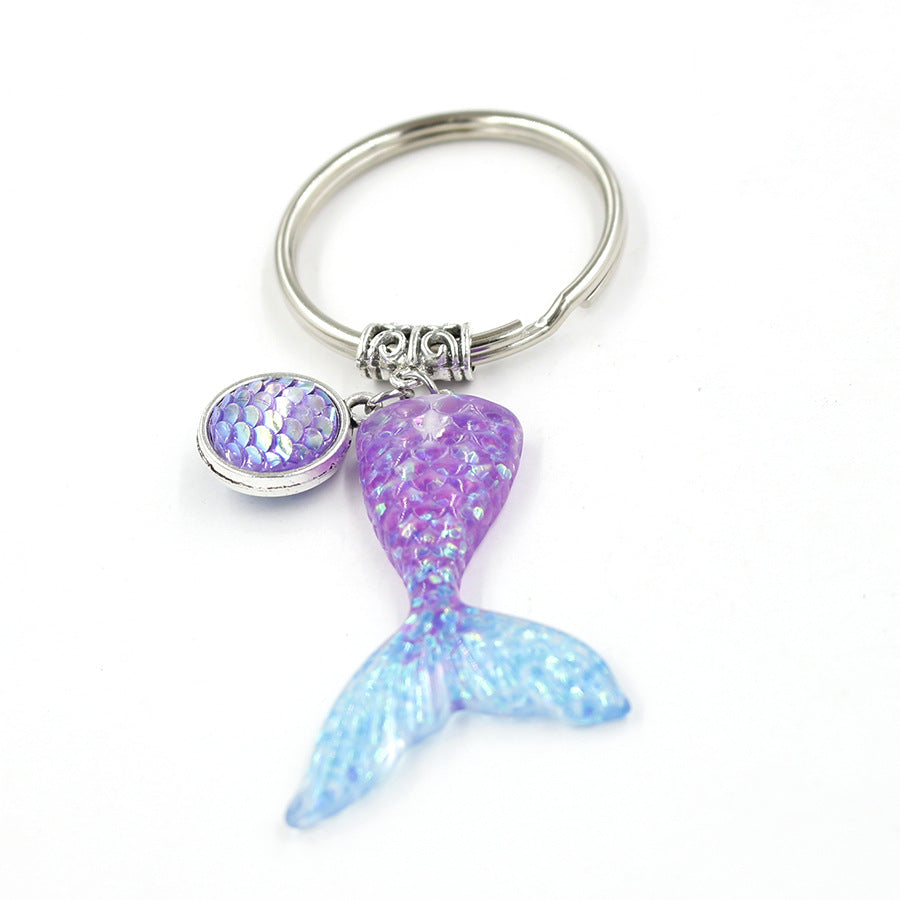 Wholesale Gradient Fishtail Alloy Keychain