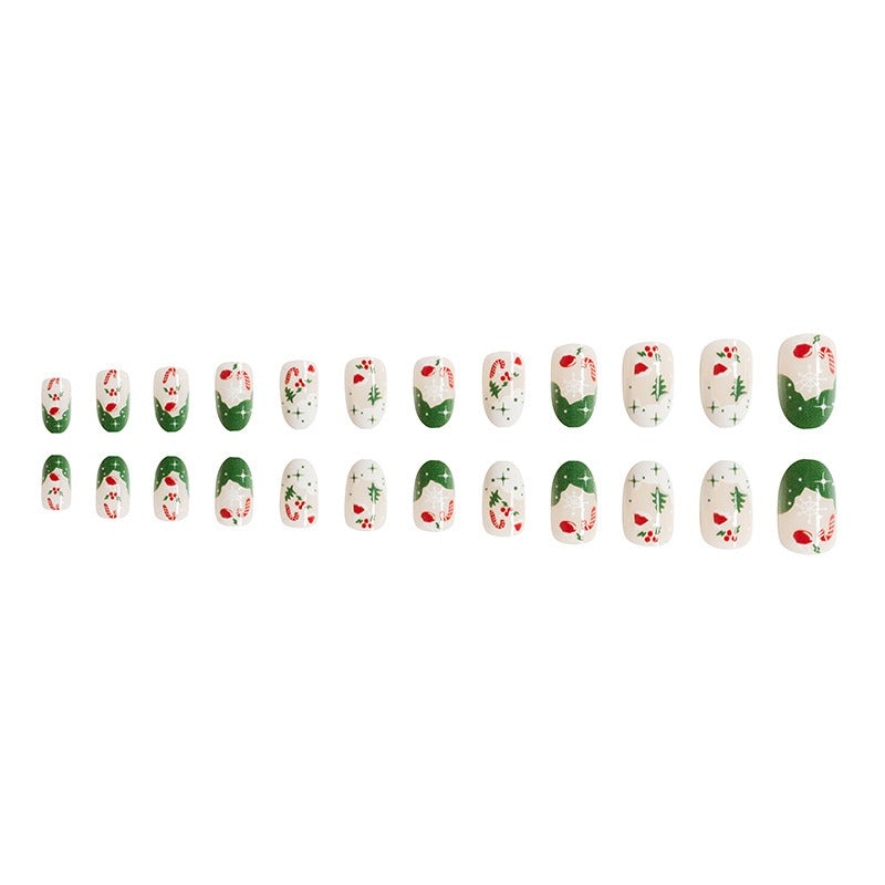Wholesale 24 Pieces/box Christmas Snowflake Canes Nails Kits Nail Stickers ACC-NS-GuaiXL125
