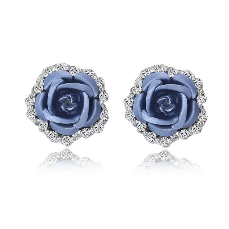 Wholesale rose flower luxury earrings