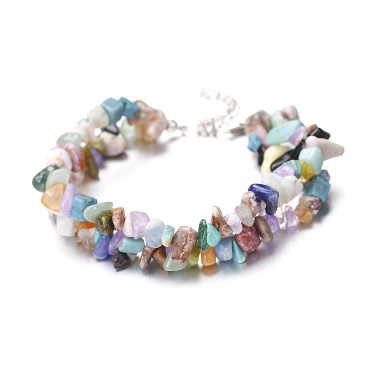 Wholesale Handmade Natural Crystal Double-Layer Bracelet Fashion Accessory Boutique Resale