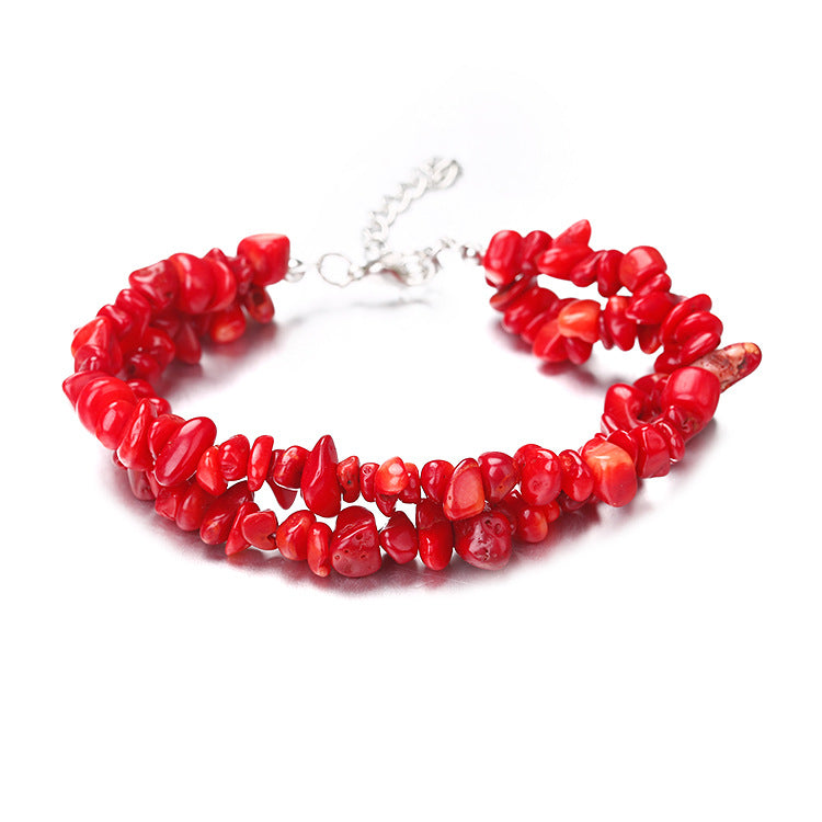 Wholesale Handmade Natural Crystal Double-Layer Bracelet Fashion Accessory Boutique Resale