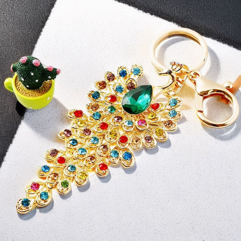Wholesale Diamond Gem Peacock Car Keychain ACC-KC-RuiYuan003
