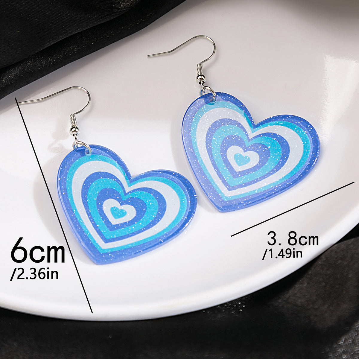 Wholesale Candy Color Heart Acrylic Earrings ACC-ES-ZhuiWo003