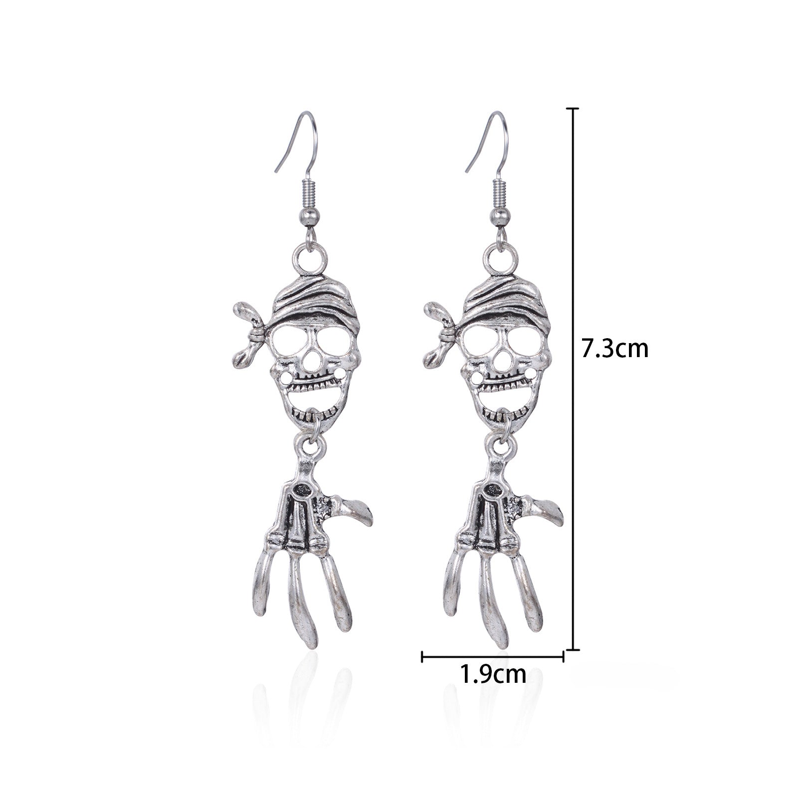 Wholesale Halloween Horror Alloy Vintage Pirate Skull Earrings ACC-ES-BinLi011