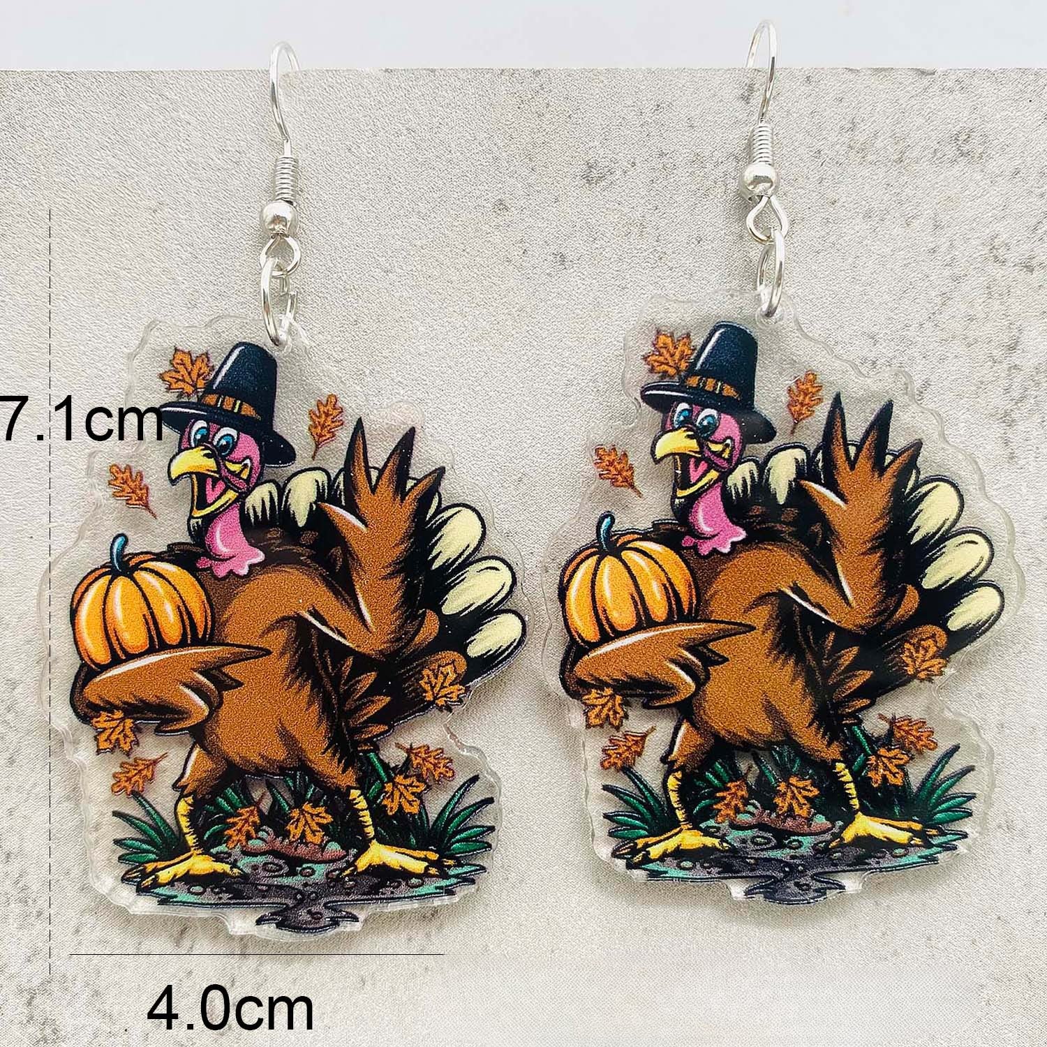 Wholesale Thanksgiving Turkey Pumpkin Acrylic Earrings ACC-ES-ChenY027