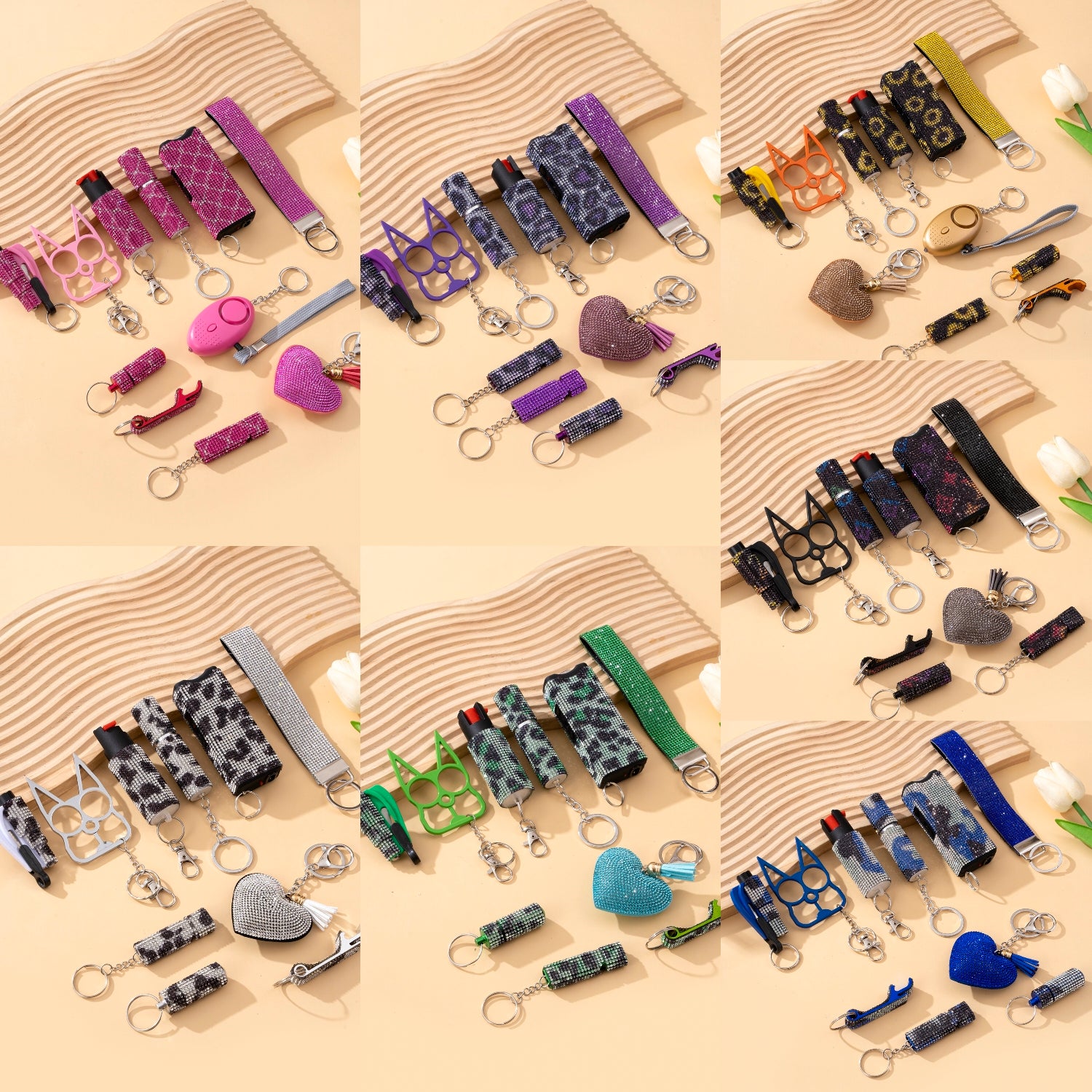 Wholesale Outdoor DIY Keychain 11-piece Set Jewelry Accessories Bottle Convenient Keychain Pendant ACCVIP-KC-ZhiYa020