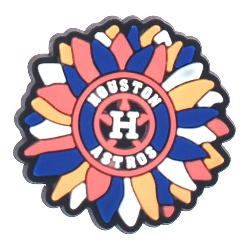 Wholesale Random 100pcs Baseball Team PVC Soft Rubber Shoe Buckle Decoration  ACC-SC-RYY087