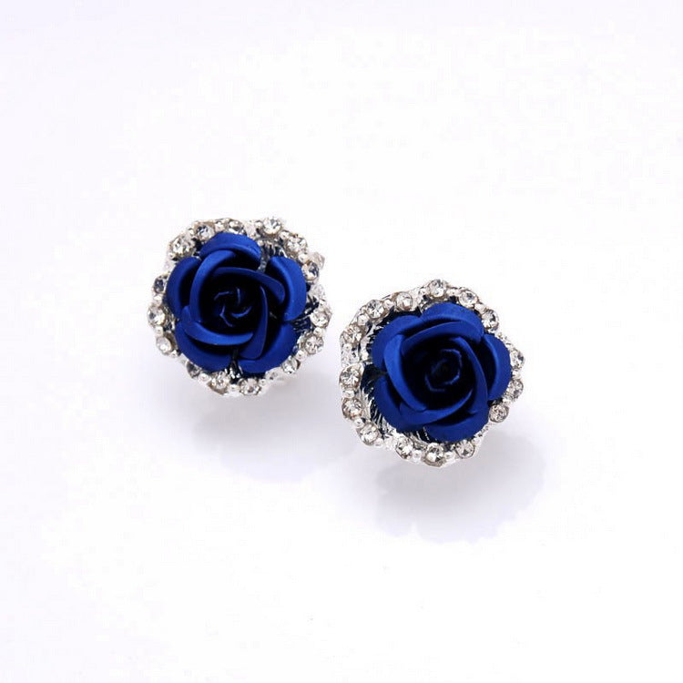 Wholesale rose flower luxury earrings