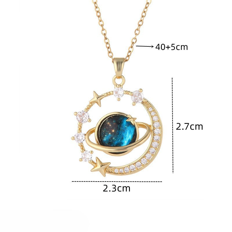 Wholesale Starry Sky Stainless Steel Necklace Light Luxury Necklaces Full Diamond Necklace Clavicle Chain ACC-NE-Nayin001