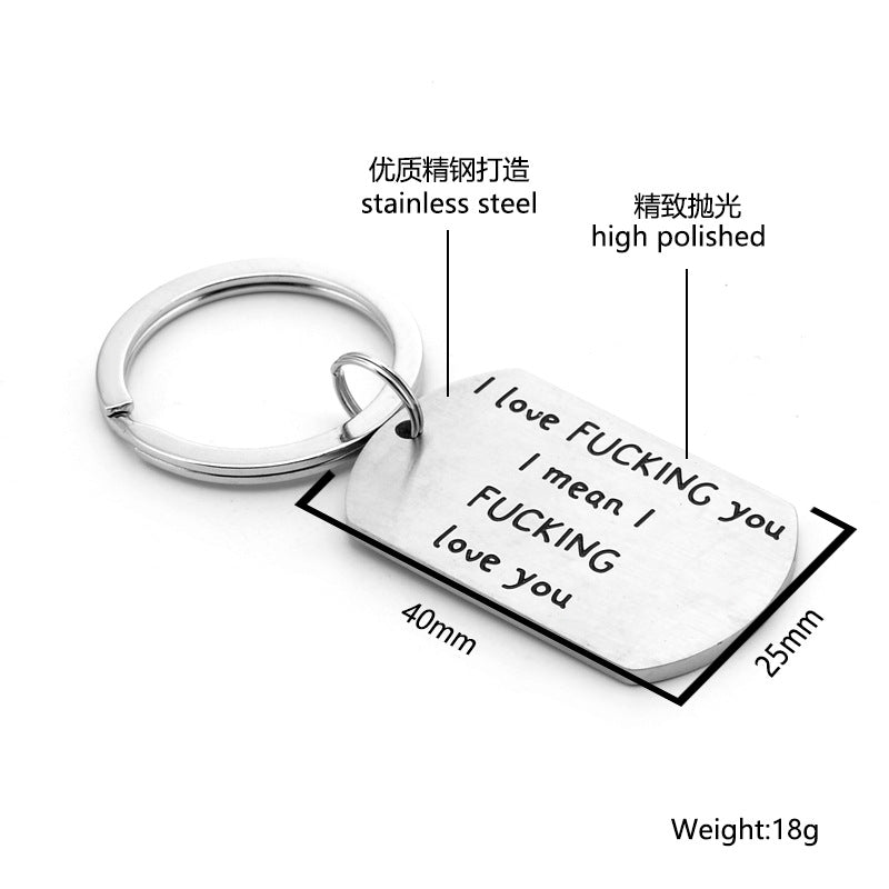 Wholesale Metal Deep Engraved Love Keychain