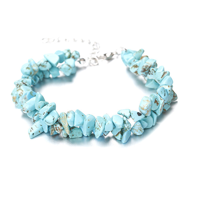 Wholesale Handmade Natural Crystal Double-Layer Bracelet Fashion Accessory Boutique Resale