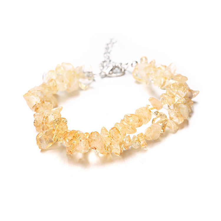 Wholesale Handmade Natural Crystal Double-Layer Bracelet Fashion Accessory Boutique Resale