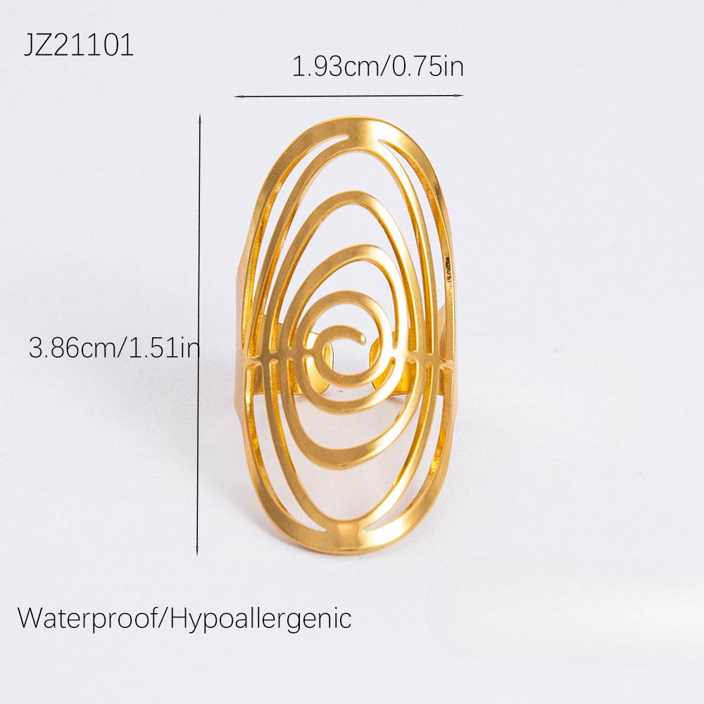 Wholesale Irregular Oval Luxury 18K Gold Rings ACC-RS-YuHui005