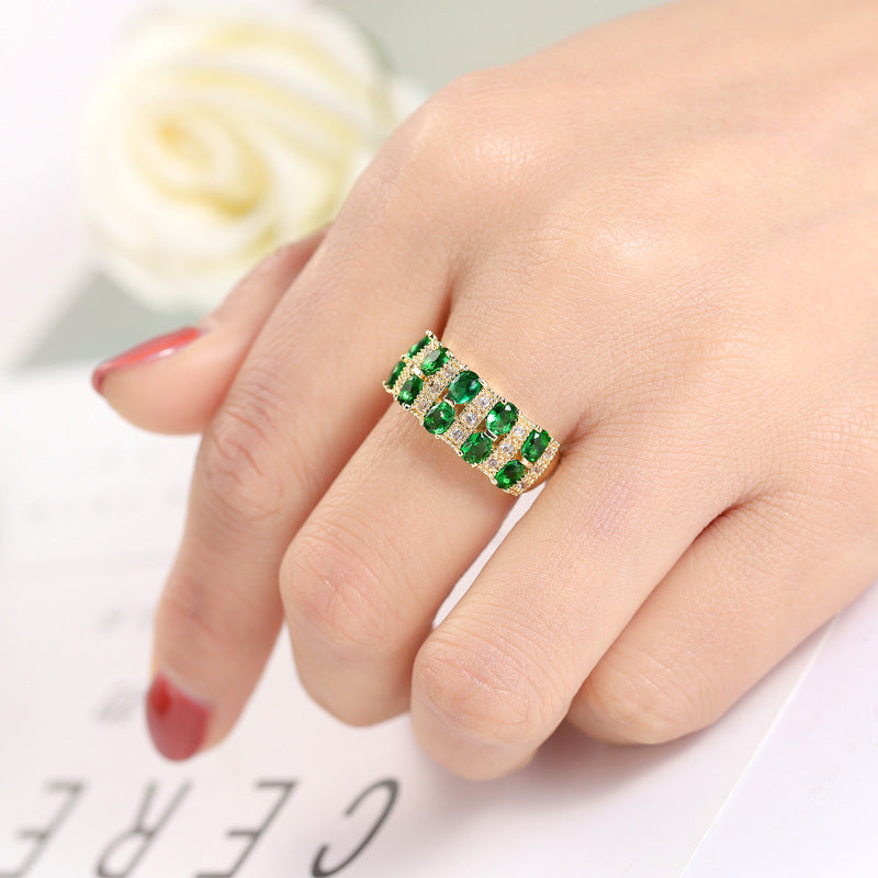 Wholesale romantic colorful zircon ring creative design rings